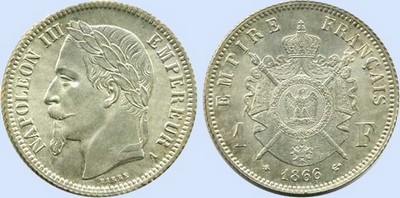 1 Franc NAPOLEON III Tte laure